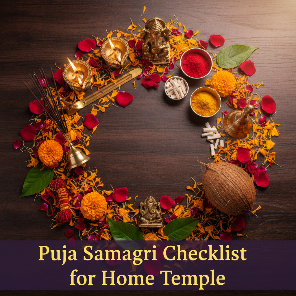 Puja Samagri Checklist for Home Temple | Complete Guide - ManiMonk