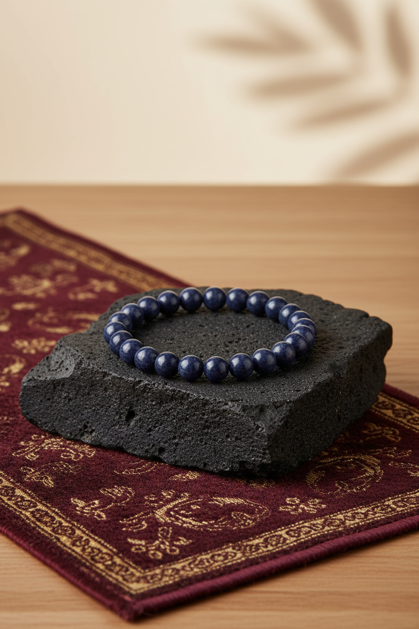 Natural Iolite Gemstone Bracelet for Men & Women | Genuine Iolite Beads | Healing Crystal Bracelet for Focus, Protection & Positive Energy