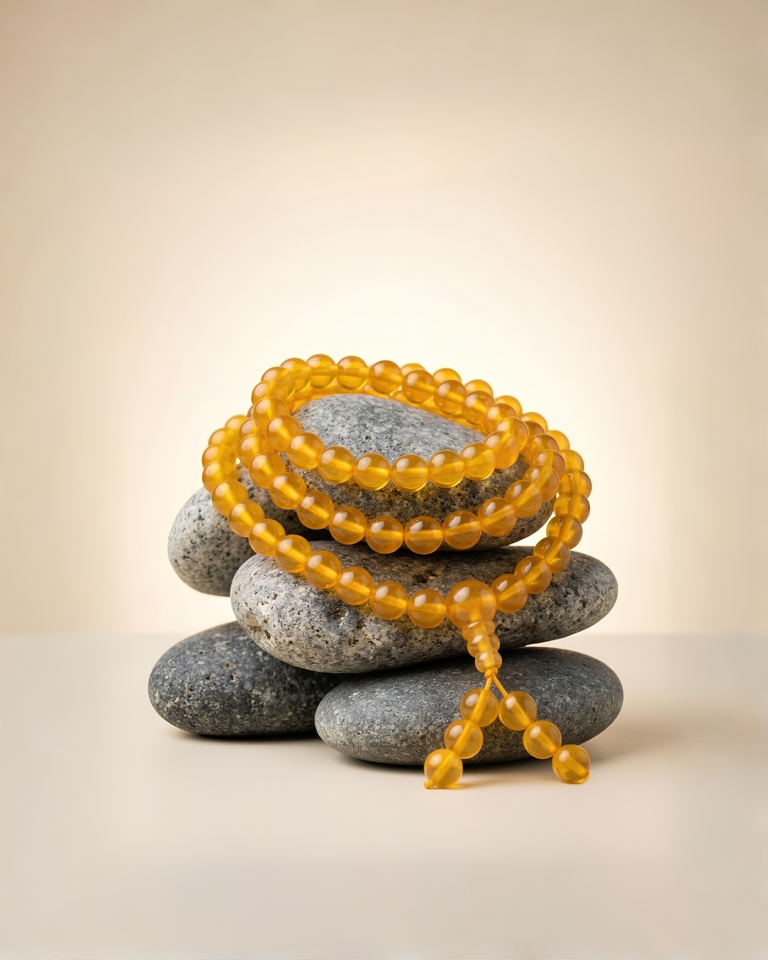 Yellow Jade Necklace Mala