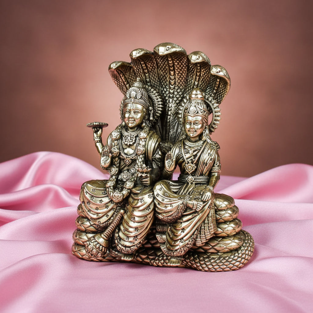 Laxmi Narayan Sitting on Sheshnaag Ashtadhatu Idol