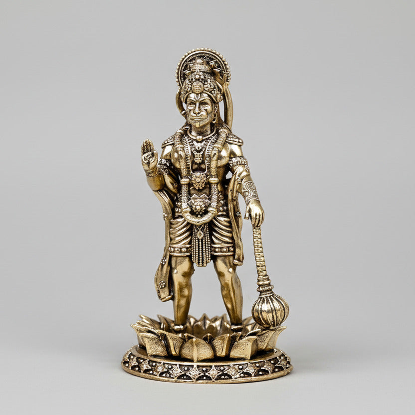 Standing Hanuman on Lotus Ashtadhatu Idol