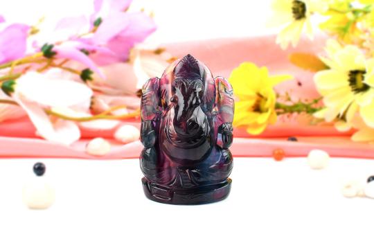 Fluorite Ganesha Idol - 199 gms
