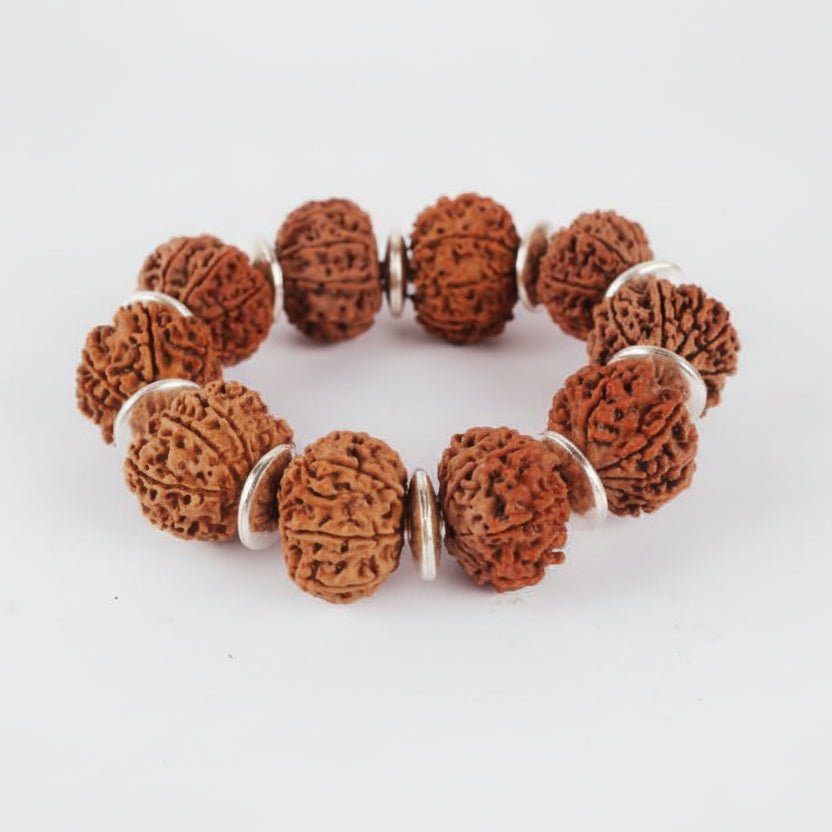 9 Mukhi Durga Shakti Bracelet-Regular-Silver Chakri