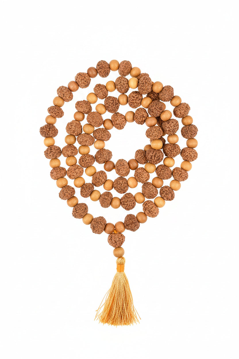 11 Mukhi Rudraksha x Sandalwood Mala-12 mm