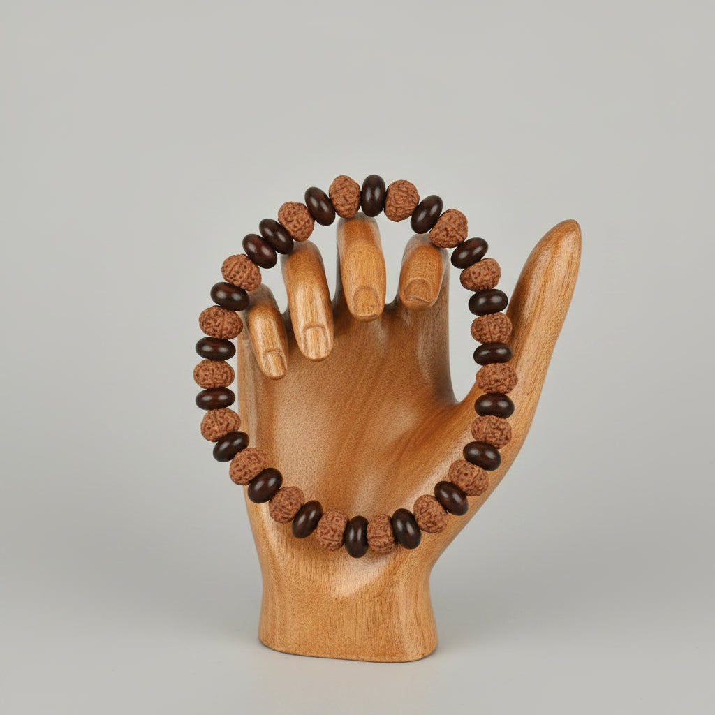 11 Mukhi and Red Sandalwood Elliptical Bracelet