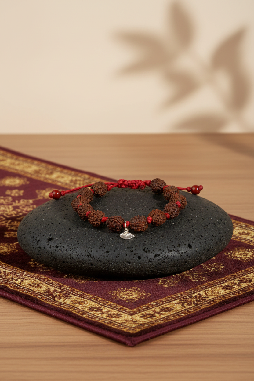 Mani Monk Moon Rudraksha Bracelet in Sacred Thread