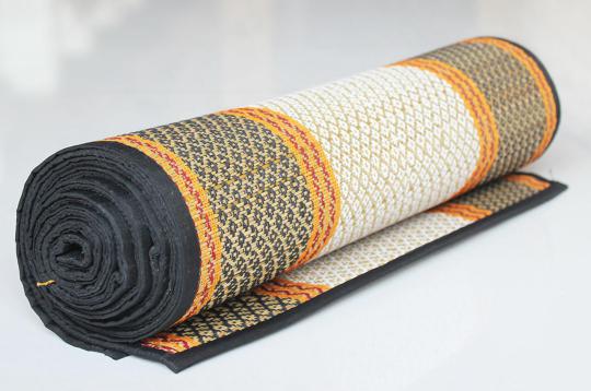 Kusha Grass Mat With Thread Work (72 X 54 Inches)-Blue