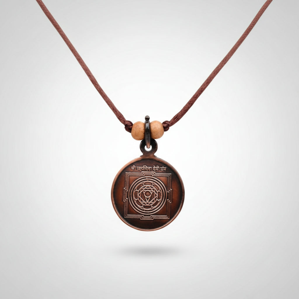 Pratyangira Yantra Locket Copper-Small-With Thread