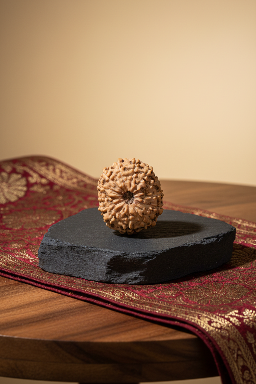 13 Mukhi Java Rudraksha 23mm Super Collector Luxury Product Photography