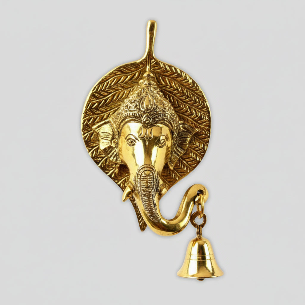 Hanging Brass Peepal Ganesh Puja Bell