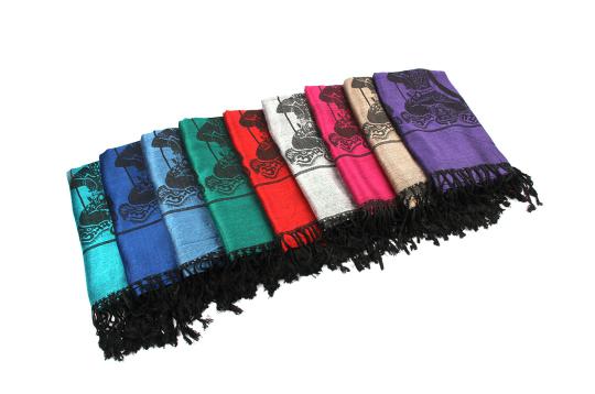 Meditating Shiva Shawl in Soft Jacquard Fabric-Purple