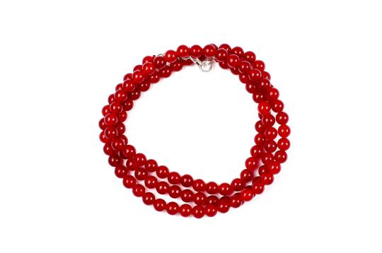 Red Agate Mala-108+1 Beads (Size: 8 mm)