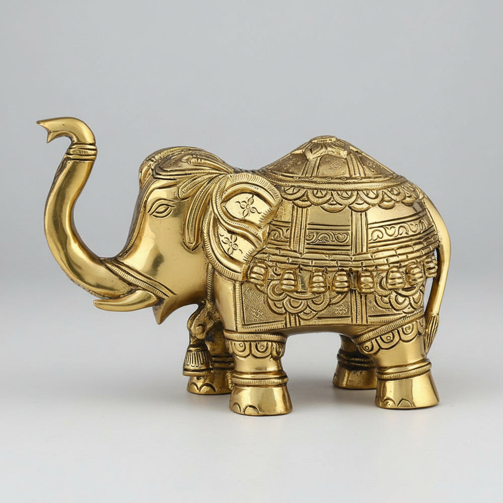 Designer Elephant Brass Statue