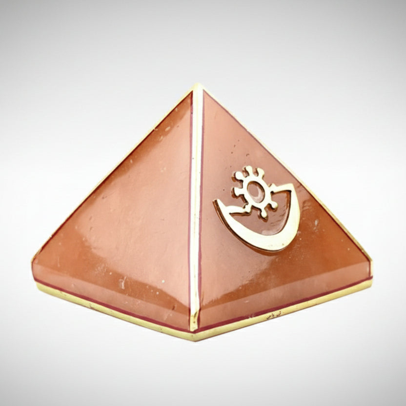 Natural Orange Jade Pyramid for Self Confidence-Regular