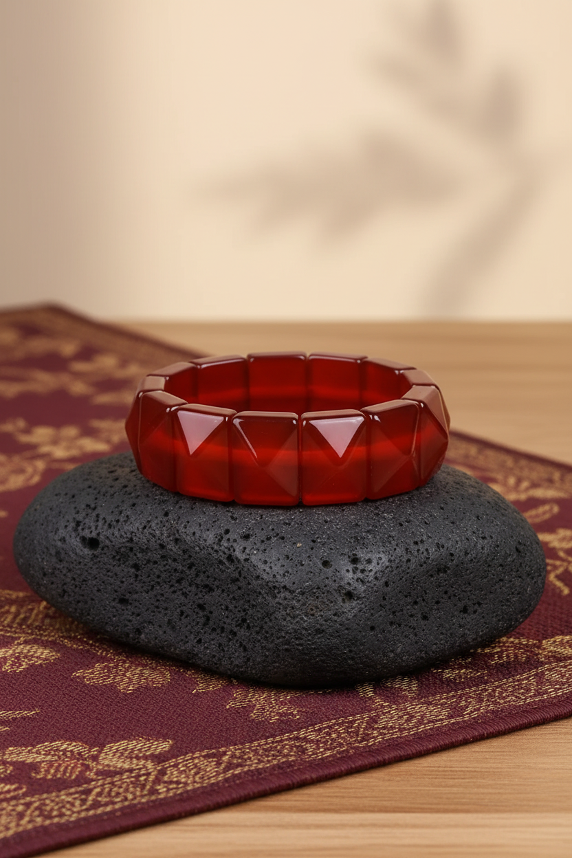 Natural Red Carnelian Bracelet | Healing, Meditation & Positive Energy