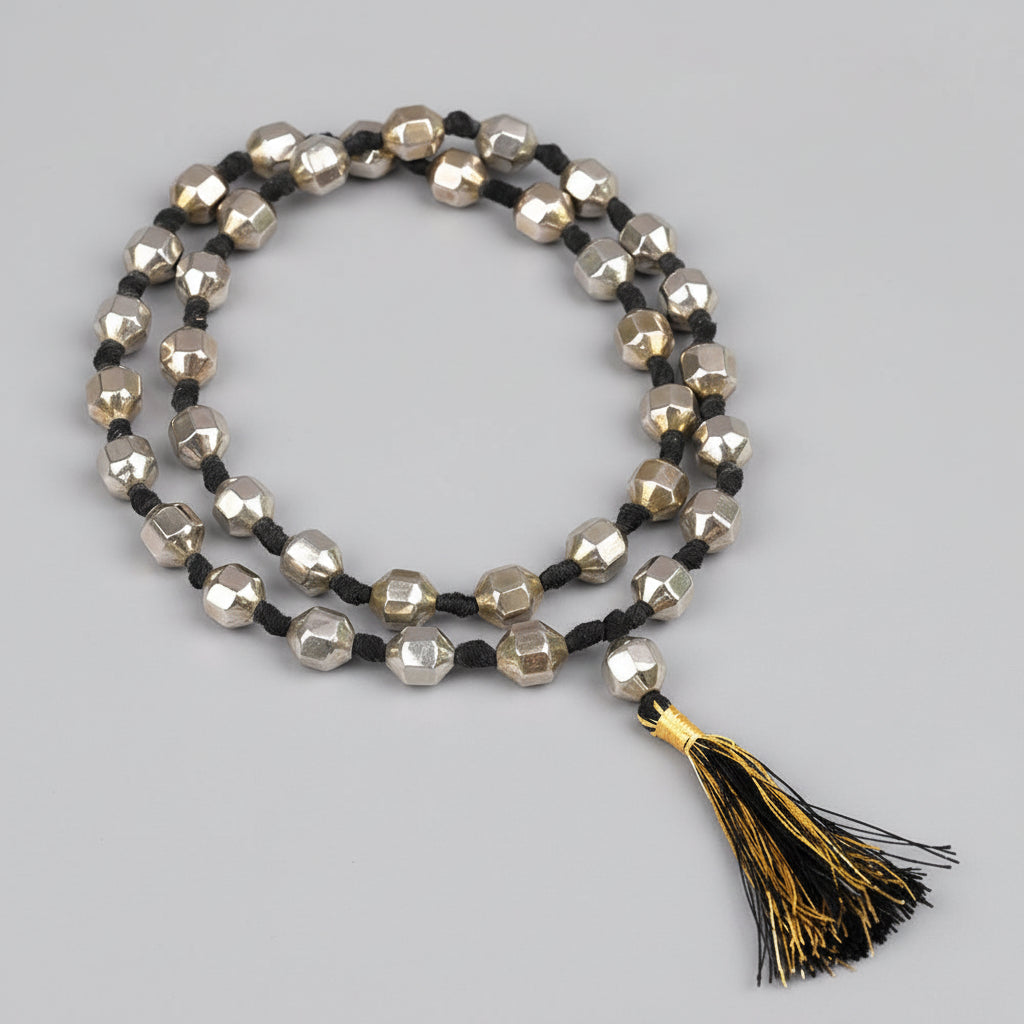Parad Ashtakon Beads Mala-32+1 (Beads Size: 14 mm)
