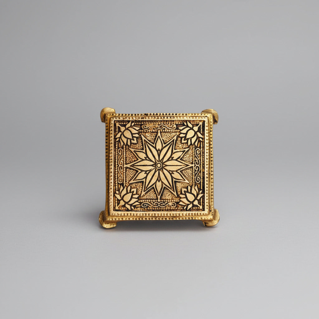 Brass Puja Chowki Pedestal for Idols-Small