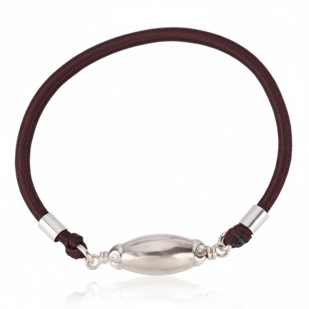 Lingam shape Parad Gutika bracelet with silver capping-22 to 24 mm