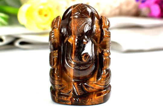 Tiger Eye Ganesh Idol - 87 gms
