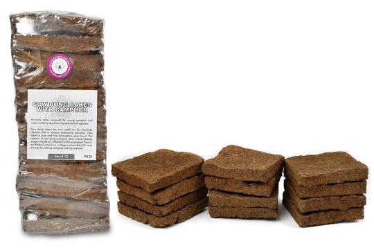 Cow Dung Cakes with Camphor-Set of 12