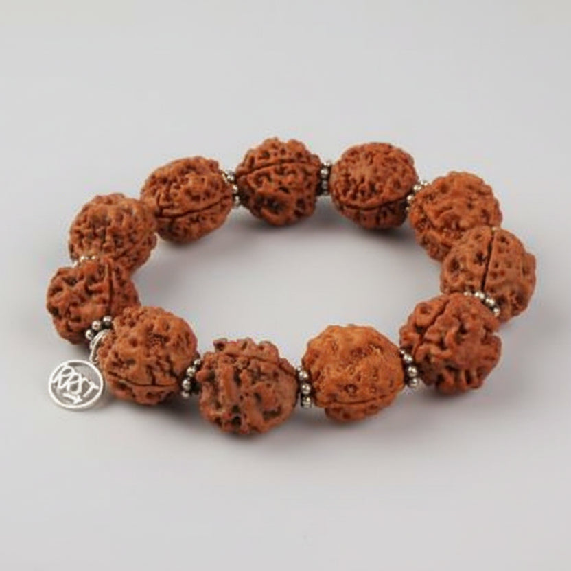 3 Mukhi Mahajwala Bracelet-Large-Woolen Spacers