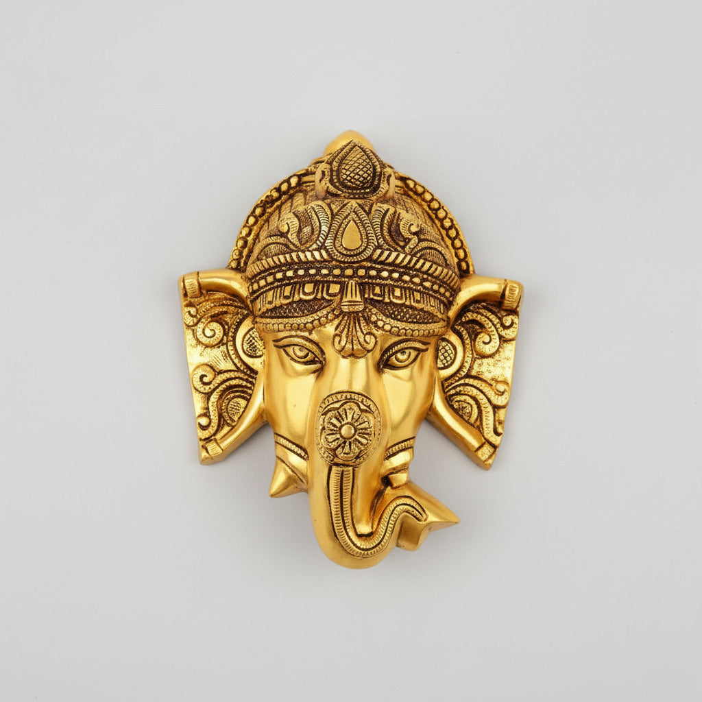 Hanging Ganesha Face in Brass-Small