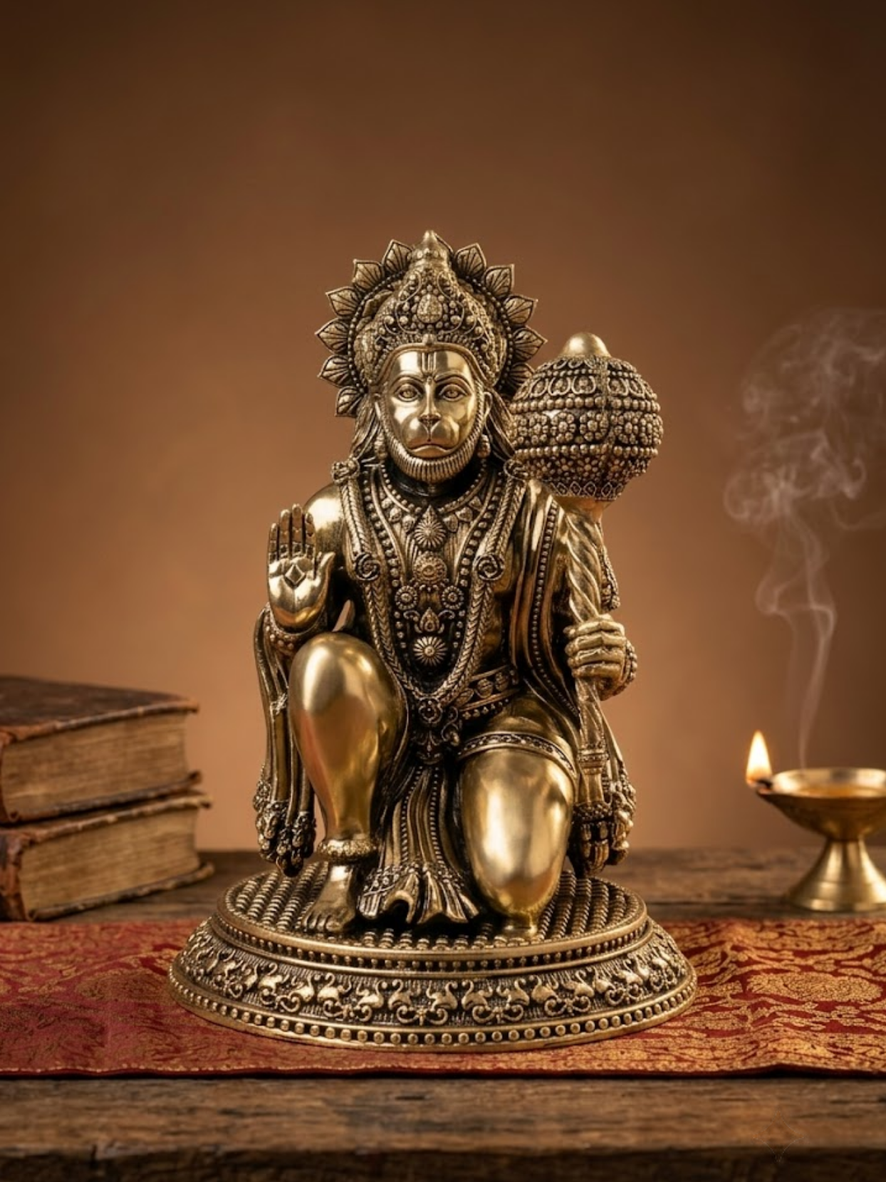 Blessing Hanuman Ashtadhatu Idol Super Fine Murti for Home Mandir