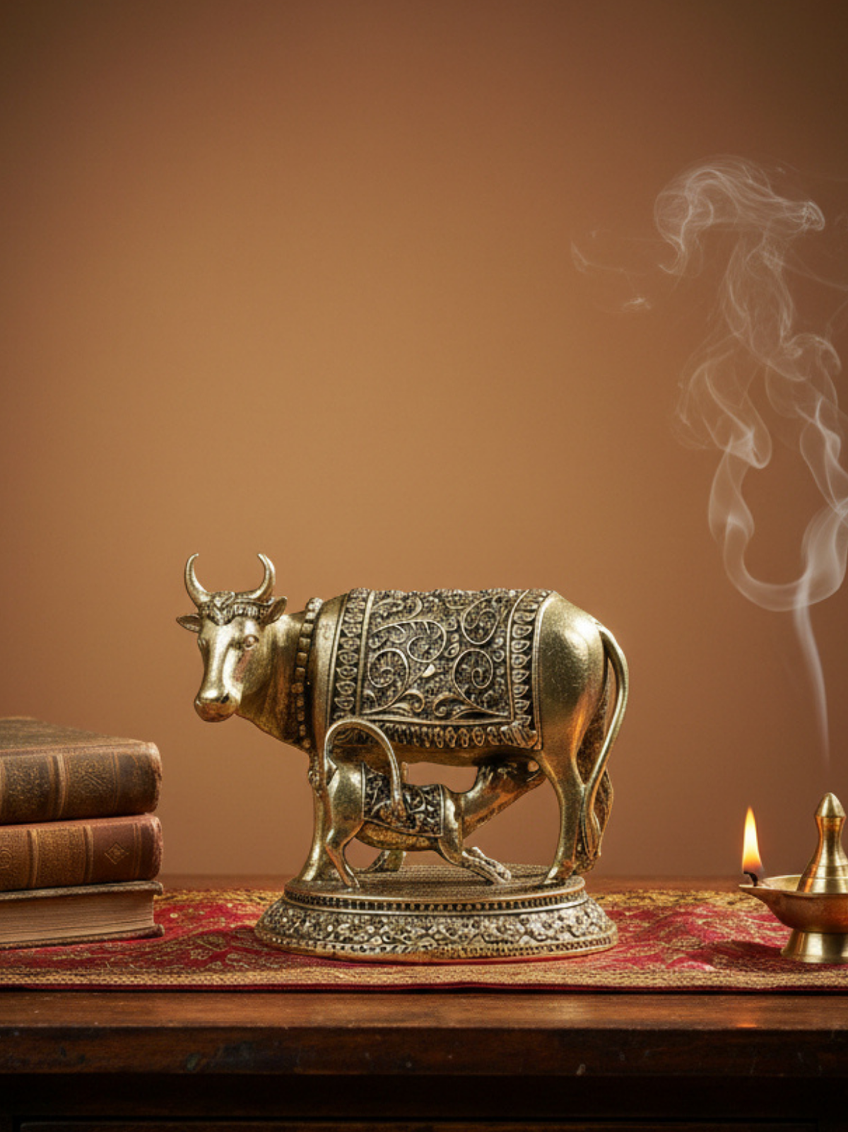 Gaumata with Calf Ashtadhatu Idol Small
