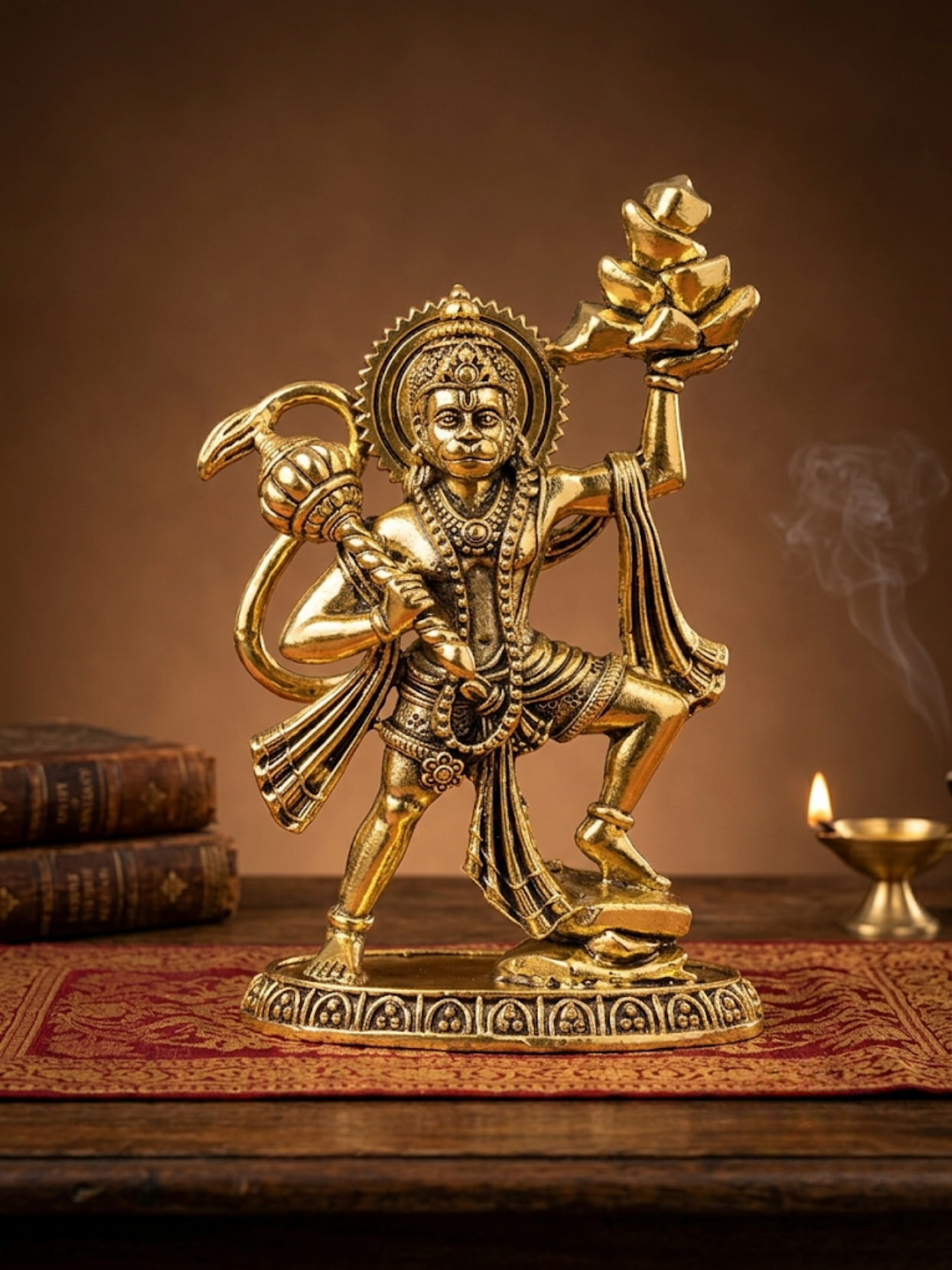 Sanjeevani Parvat Hanuman Ashtadhatu Idol Energised Hanuman with Mountain Murti