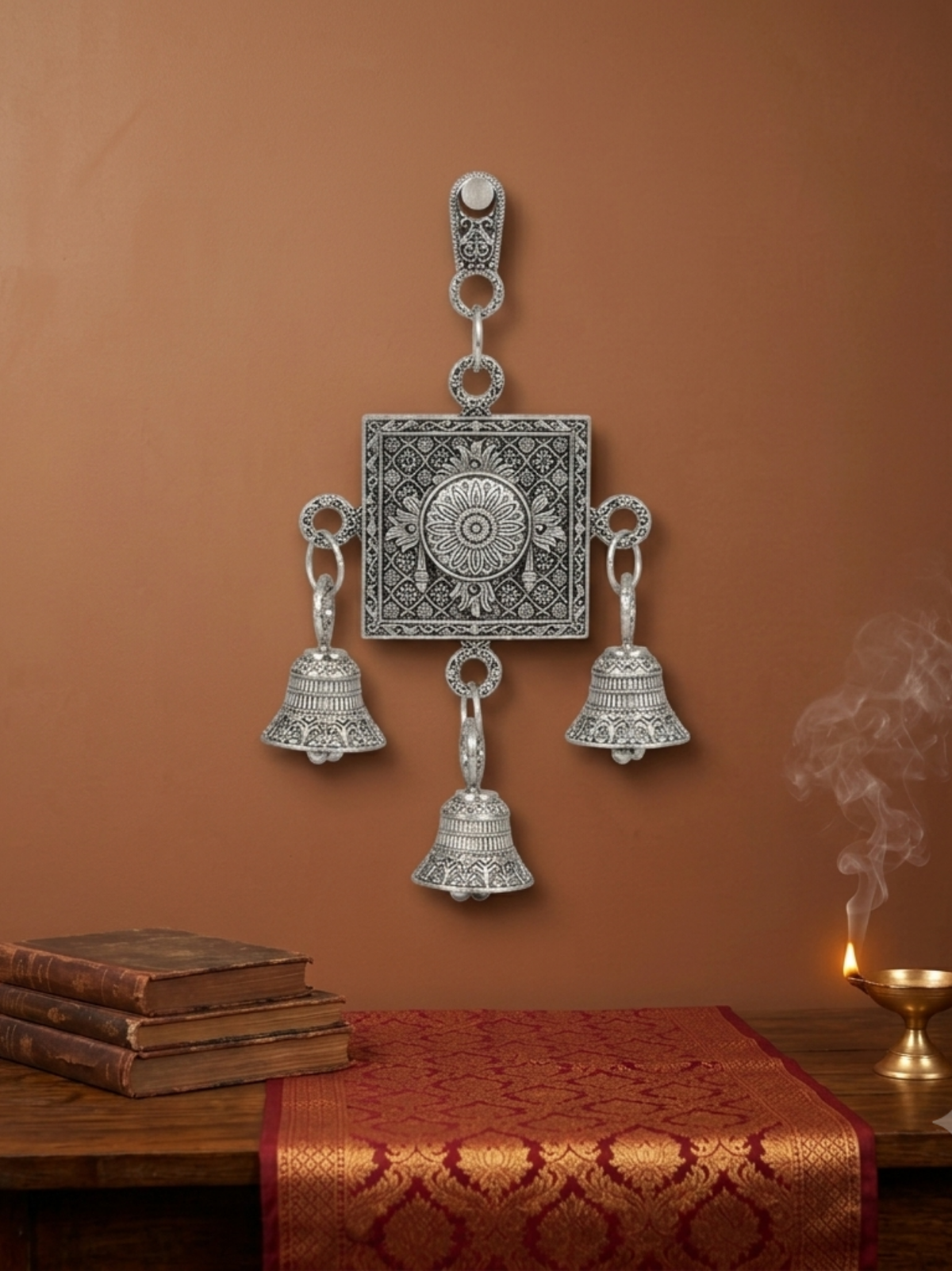Ashtadhatu Shankh Chakra Namam Door Hanging Bells Energised Vaishnava Entrance Bell