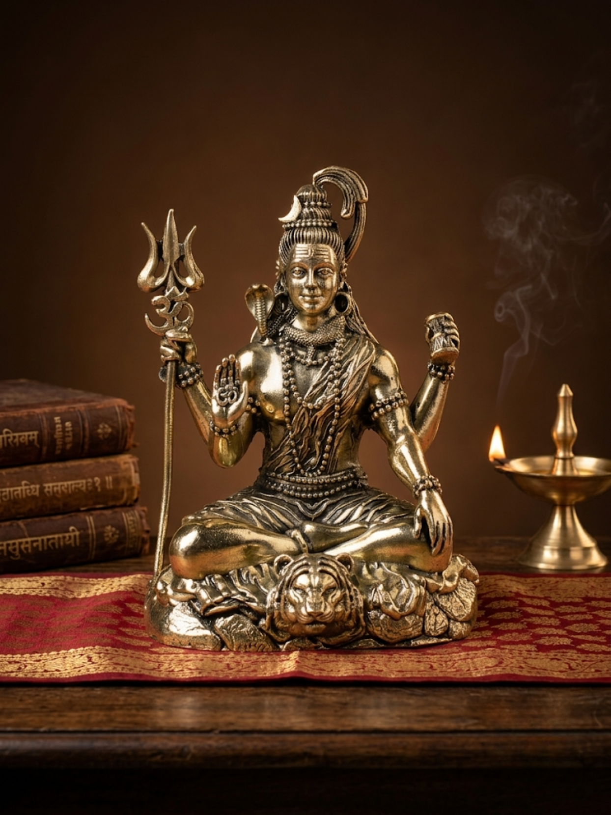Blessing Shiva Ashtadhatu Idol Energised Ashirvad Mahadev Abhaya Mudra Murti