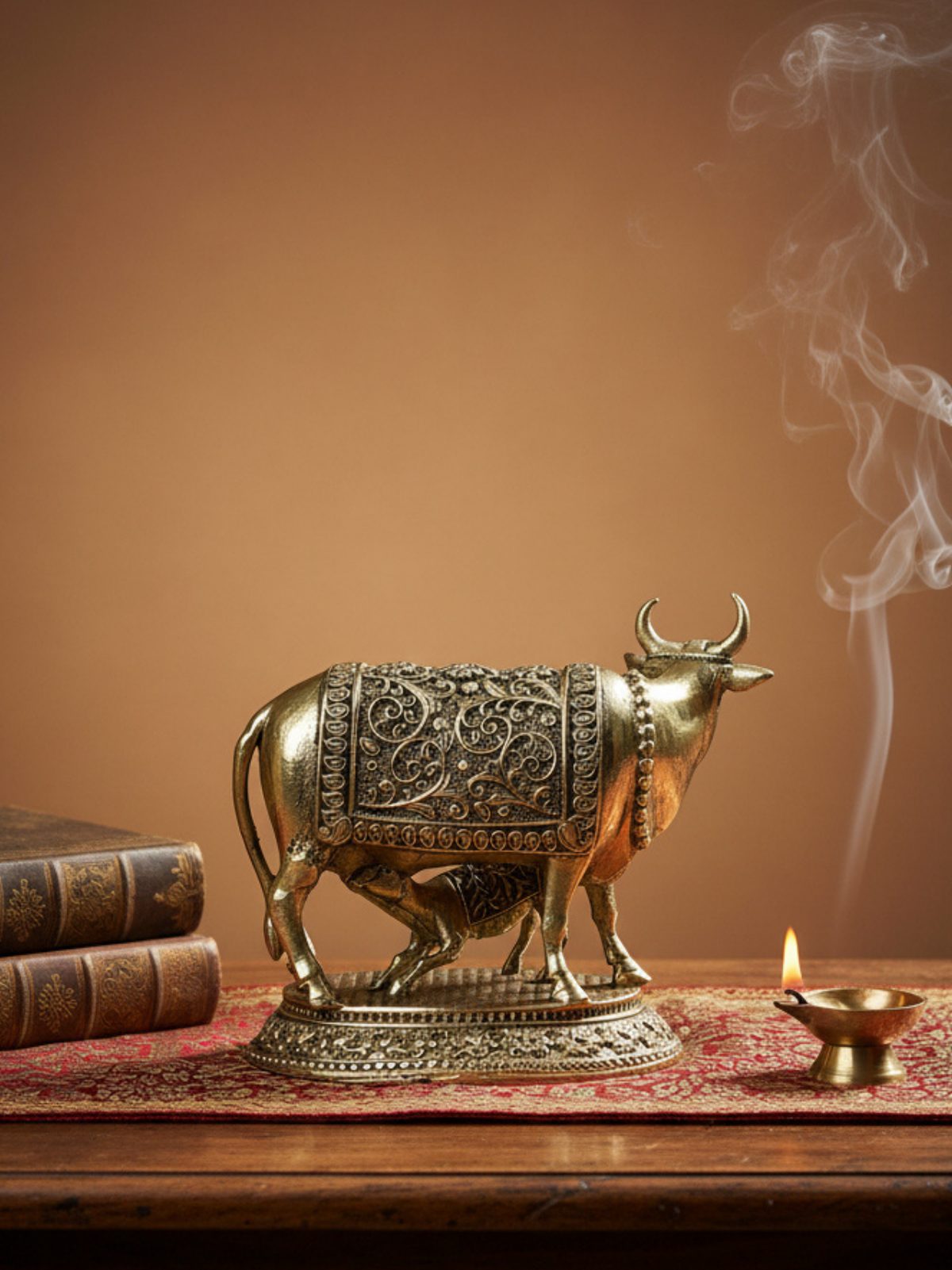 Gaumata with Calf Ashtadhatu Idol