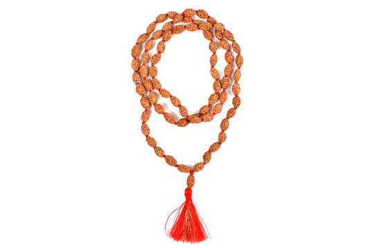 2 Mukhi Moon Mala (10 mm)-72+1 Beads (Thread)