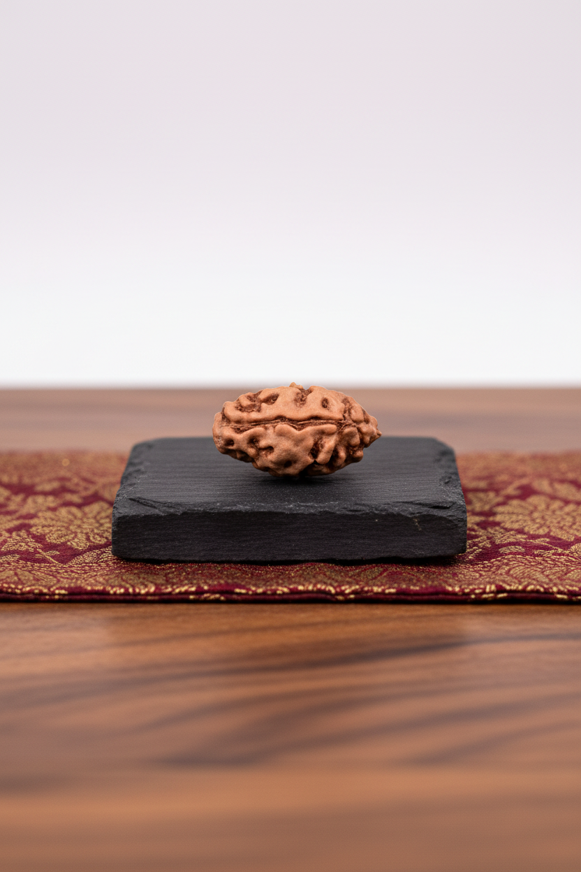 2 Mukhi Premium Java Indonesian Rudraksha Bead 14 mm Regular - ManiMonk
