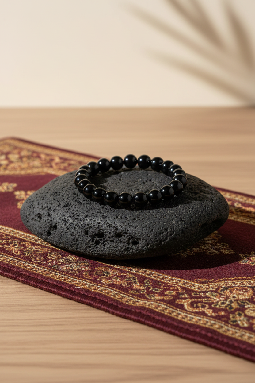 Natural Black Obsidian Bracelet | 8mm Beads | Healing & Protection Gemstone Bracelet