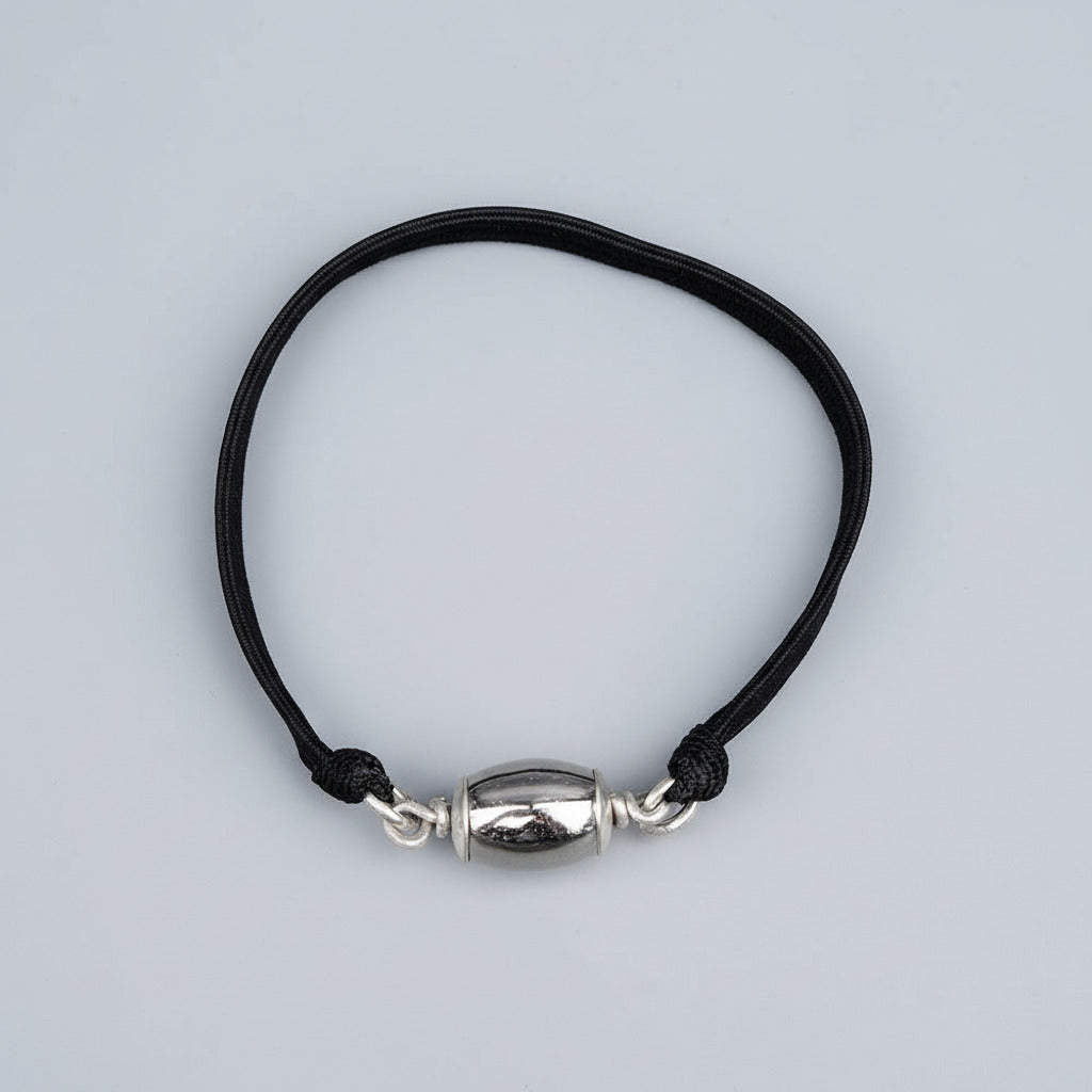 Barrel Parad Gutika Bracelet in Silver Caps & Elastic-14 mm