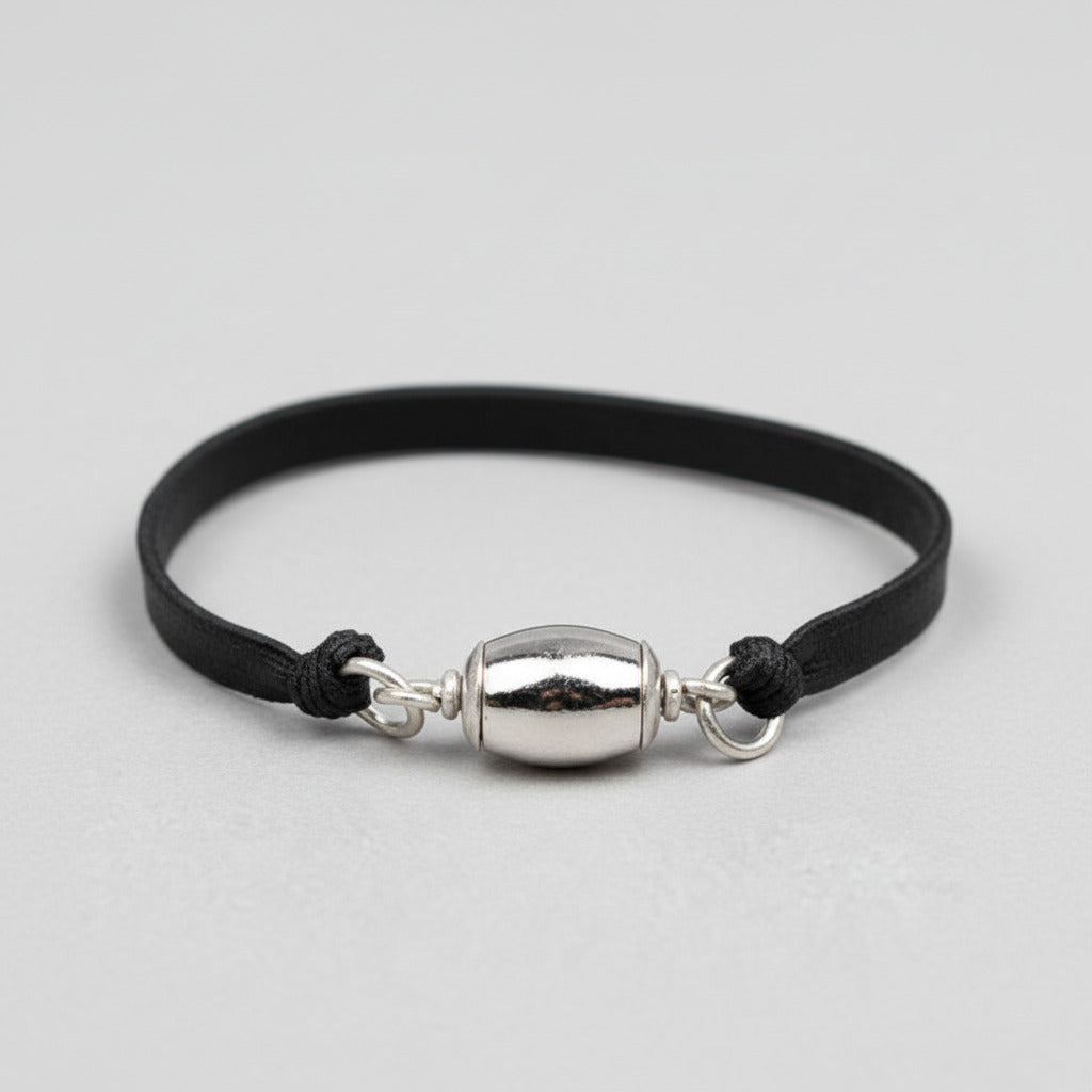 Barrel Parad Gutika Bracelet in Silver Caps & Elastic-14 mm