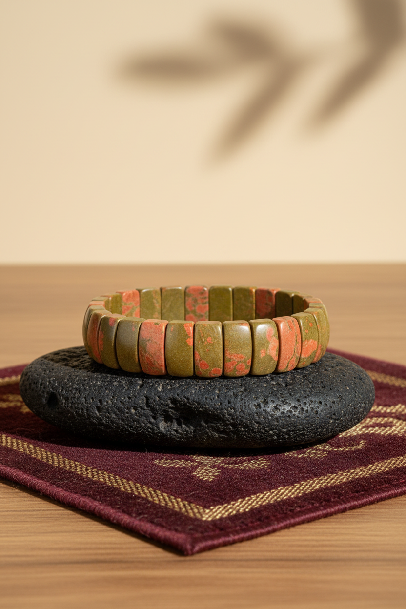 Natural Unakite Bracelet | Gemstone Bracelet for Healing, Meditation & Positive Energy