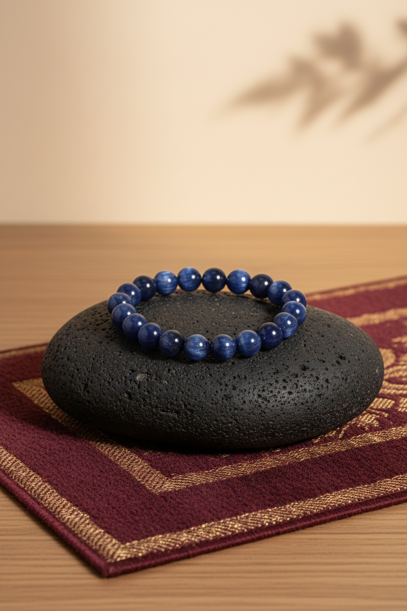 Natural Kyanite Gemstone Bracelet for Men & Women | 8mm Genuine Kyanite Beads | Healing Crystal Bracelet for Clarity, Calm & Positive Energy