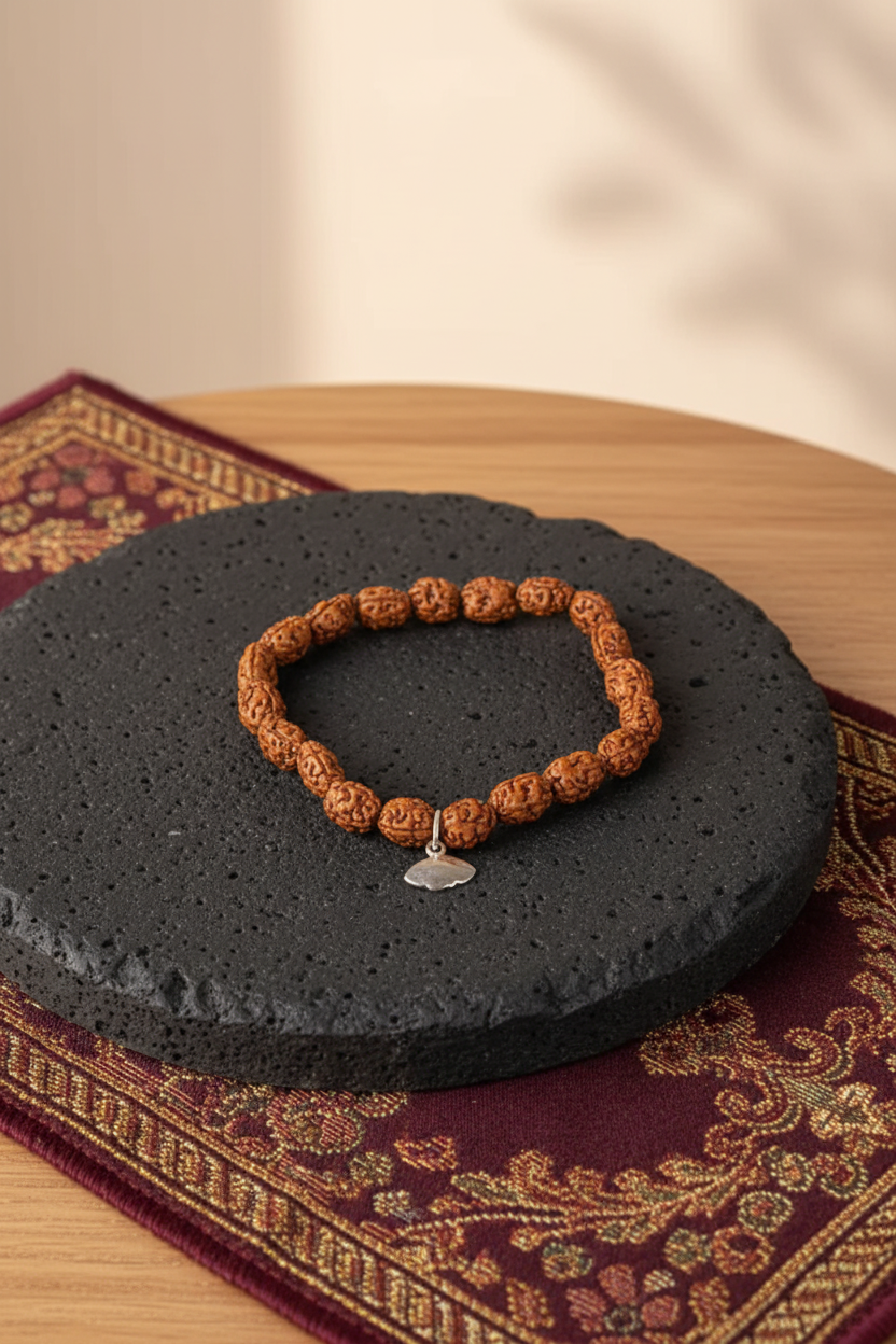 Mani Monk Java Moon Rudraksha Bracelet Design I – 12 mm
