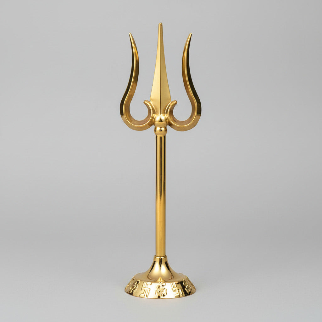 Superfine Trishul in Zinc Gold Finish-Small