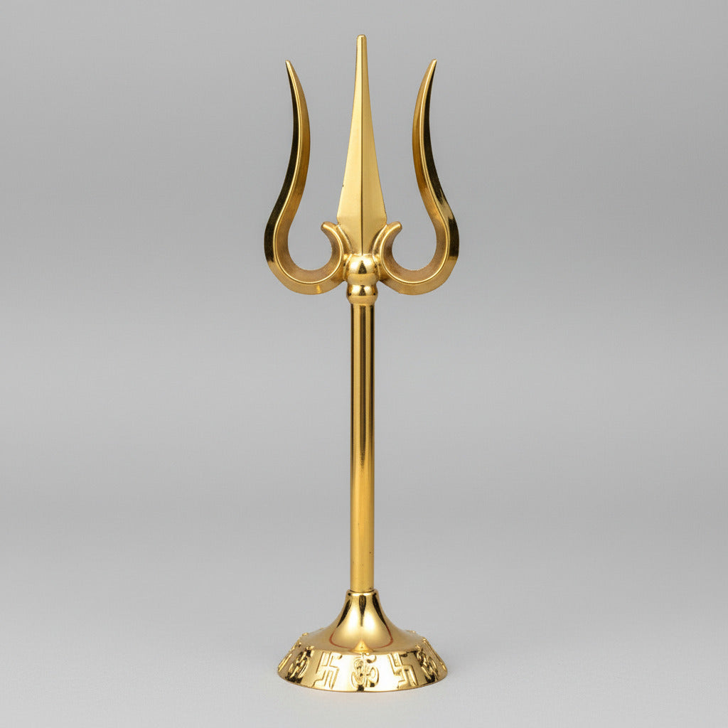 Superfine Trishul in Zinc Gold Finish-Large