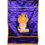 Temple Curtain Kartikeya Design-Red
