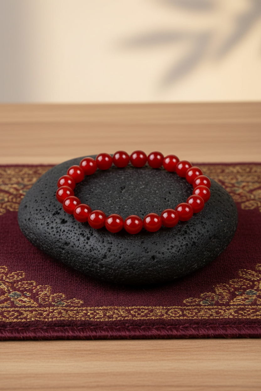 Natural Carnelian Bracelet Design | 10mm Gemstone Bracelet for Healing, Meditation & Positive Energy