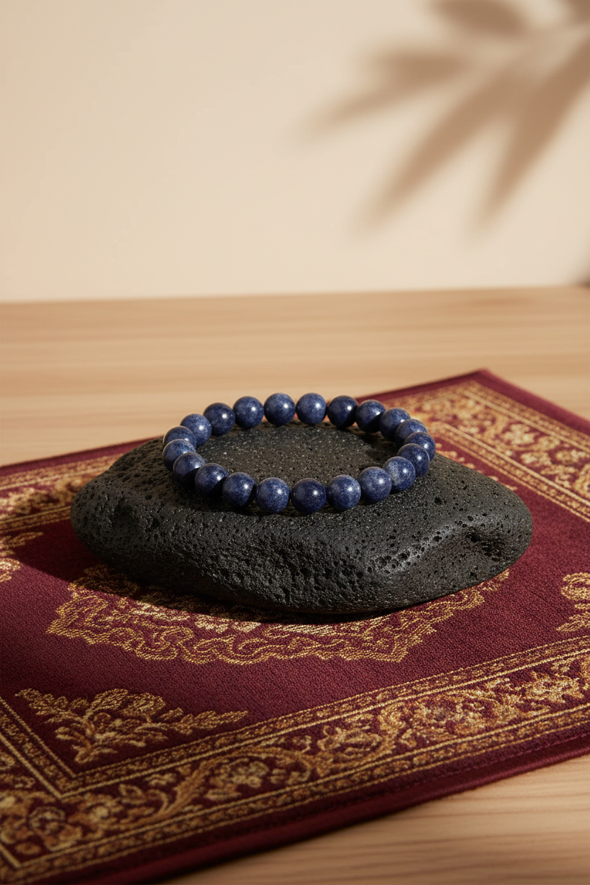 Natural Iolite Gemstone Bracelet for Men & Women | Genuine Iolite Beads | Healing Crystal Bracelet for Focus, Protection & Positive Energy