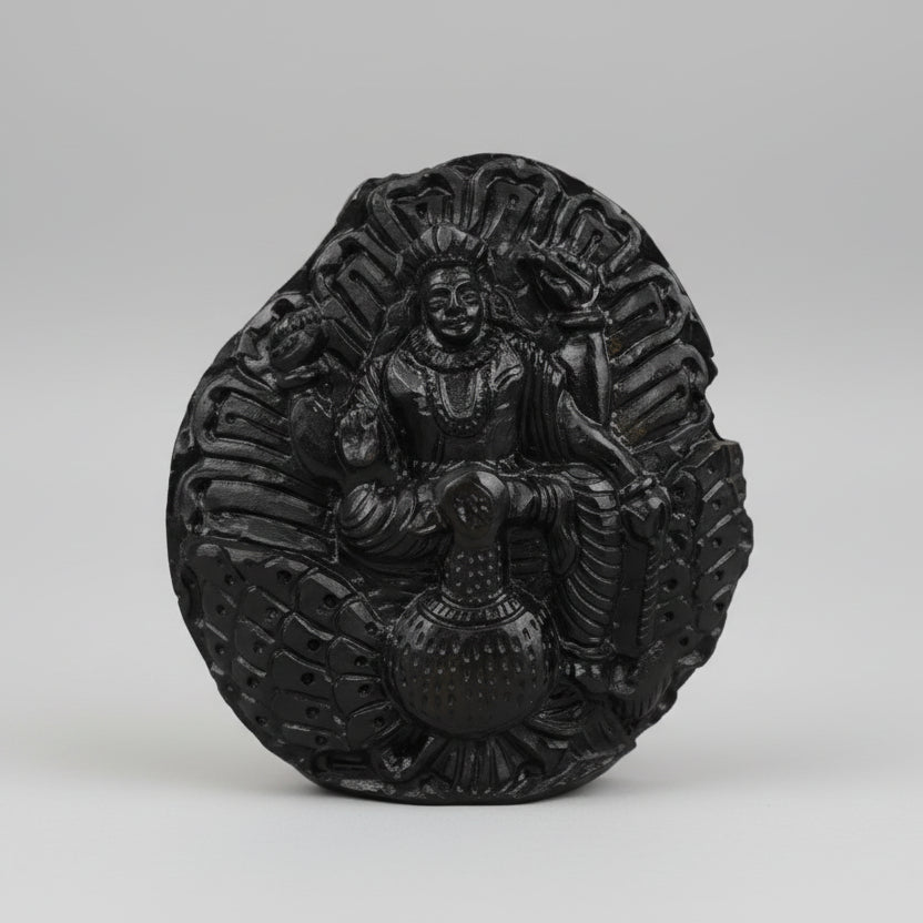 Murugan Kartikeya on Peacock Shaligram Murti