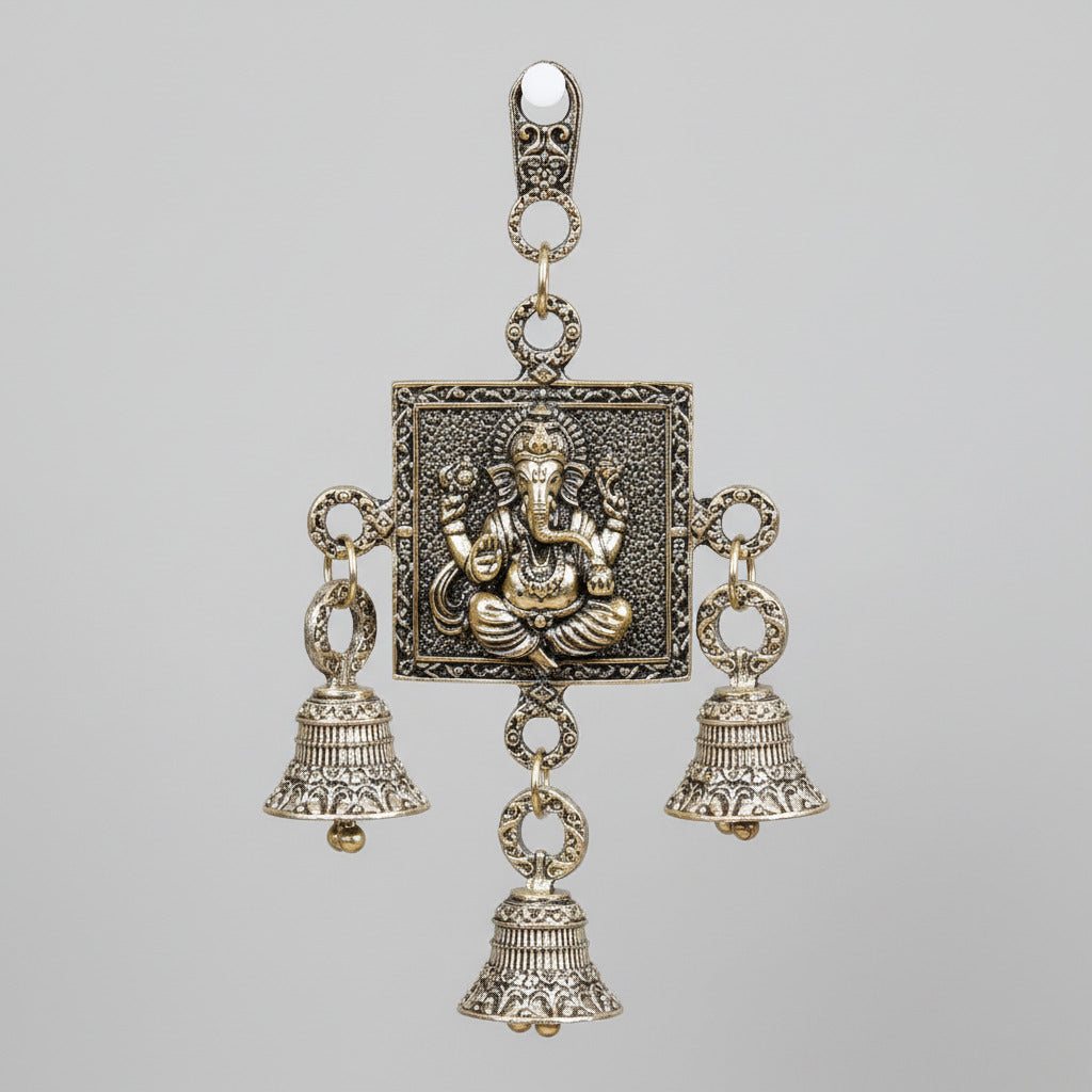 Ashtadhatu Ganesh Laxmi Door Hanging Bells
