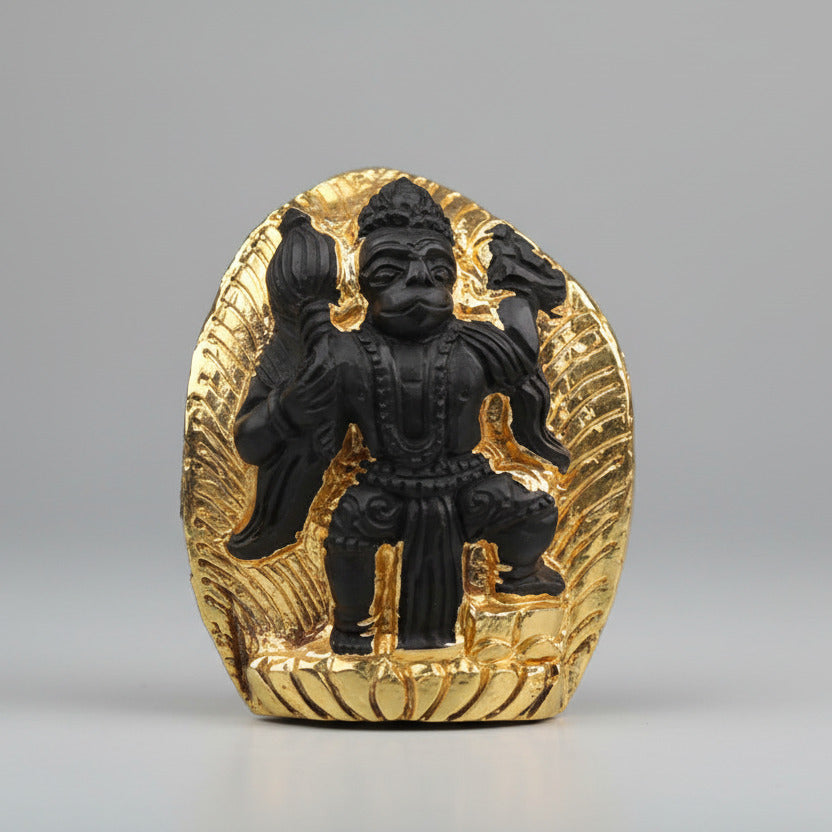 Lord Hanuman Shaligram Idol (Gold Plated)
