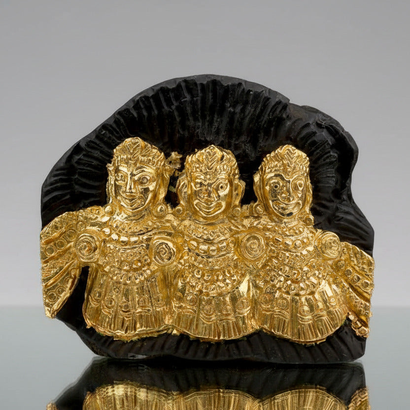 Jagannath Subhadra Balabhadra Shaligram Murti (Gold Plated)