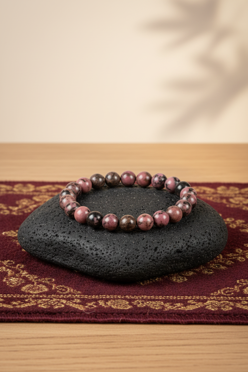 Natural Dark Pink Opal Adjustable Bracelet | Healing & Meditation Gemstone Bracelet